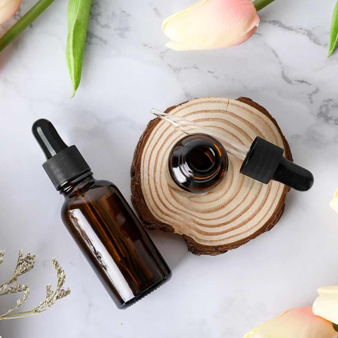 Glass bottle (3 pieces) for essential oils - 5/10/30 ml - Copper Pro