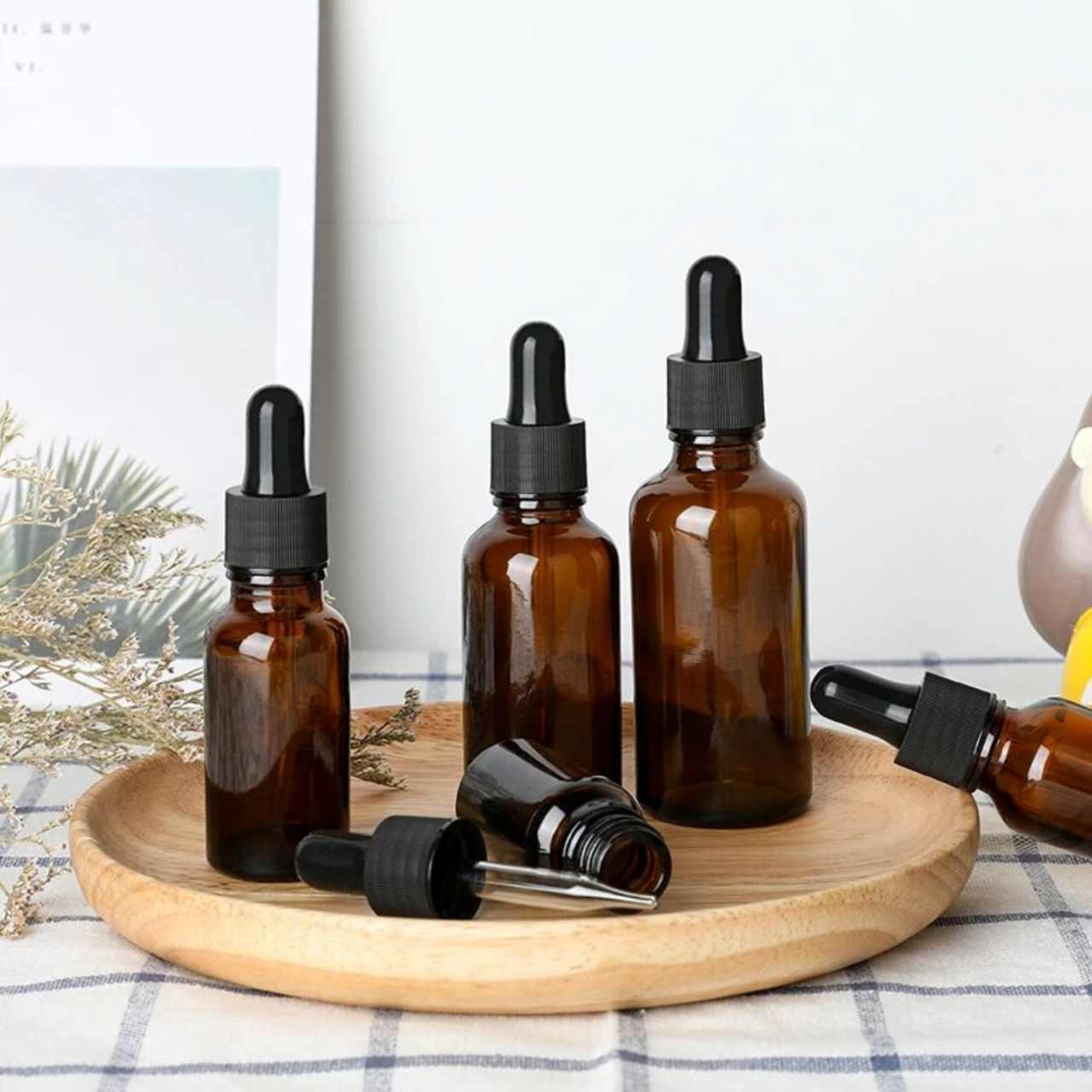 Glass bottle (3 pieces) for essential oils - 5/10/30 ml - Copper Pro