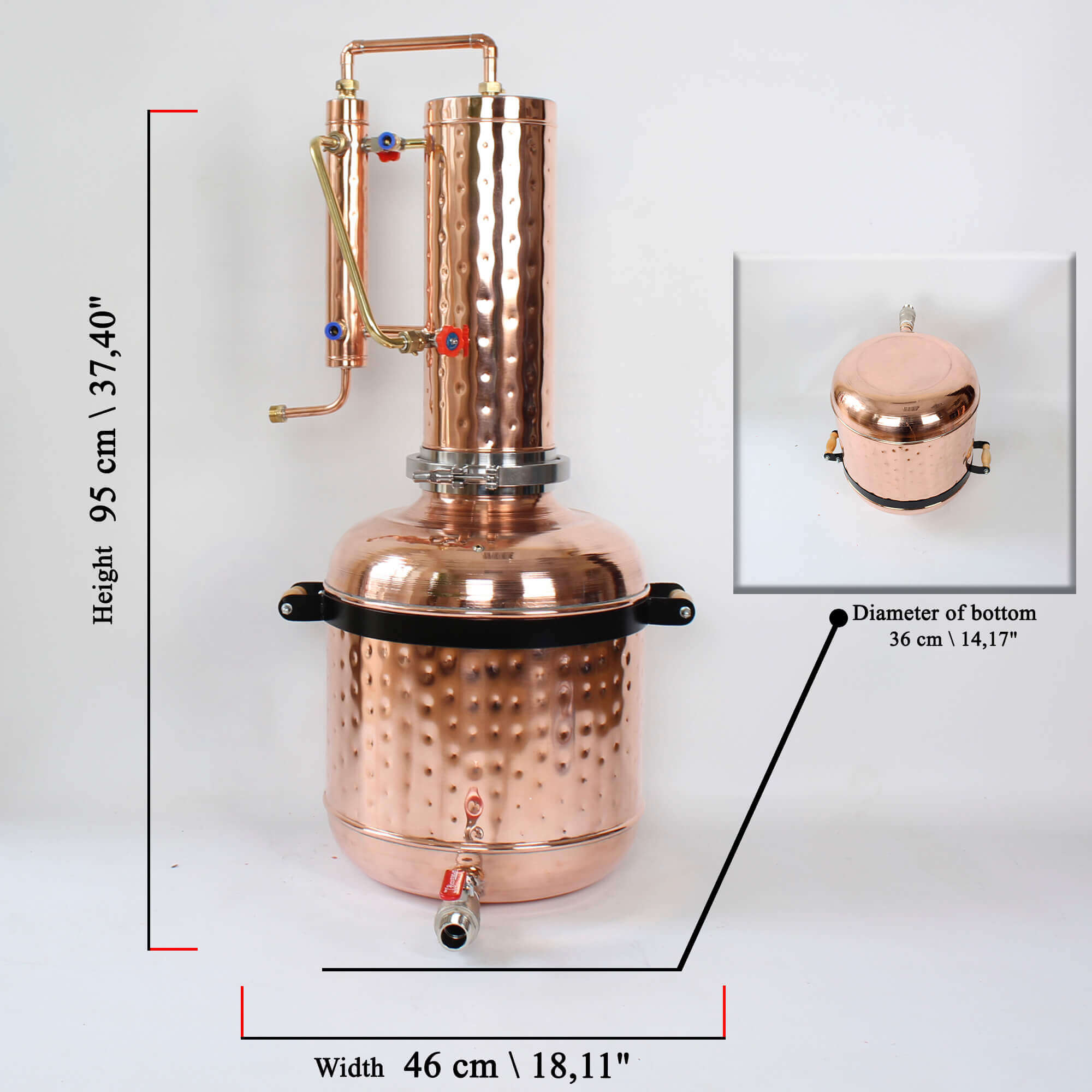 Copper moonshine still - 11G (42L) [ Reflux still ] - Copper Pro