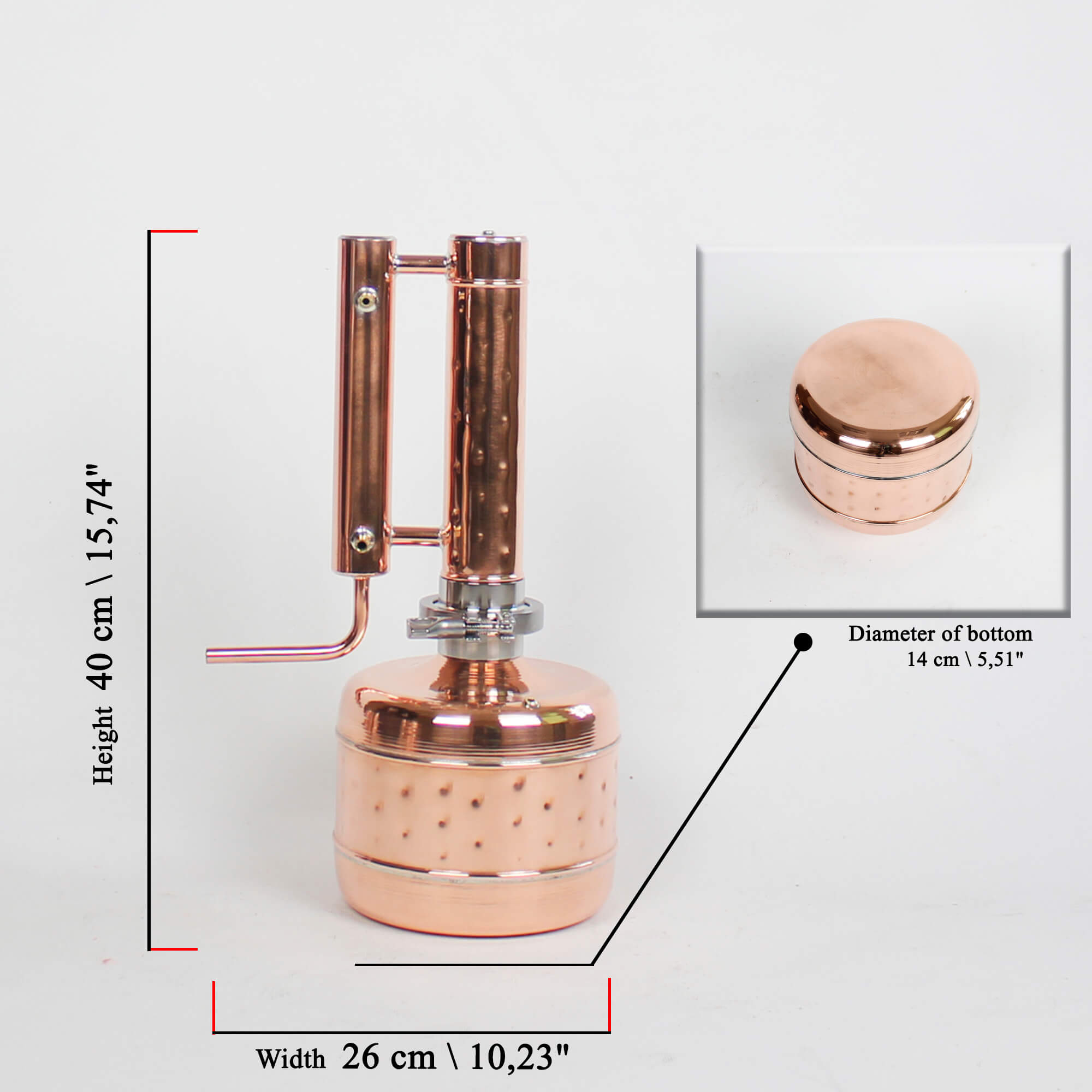 Copper moonshine still 1.1G (4L) [ Pot still ] - Copper Pro