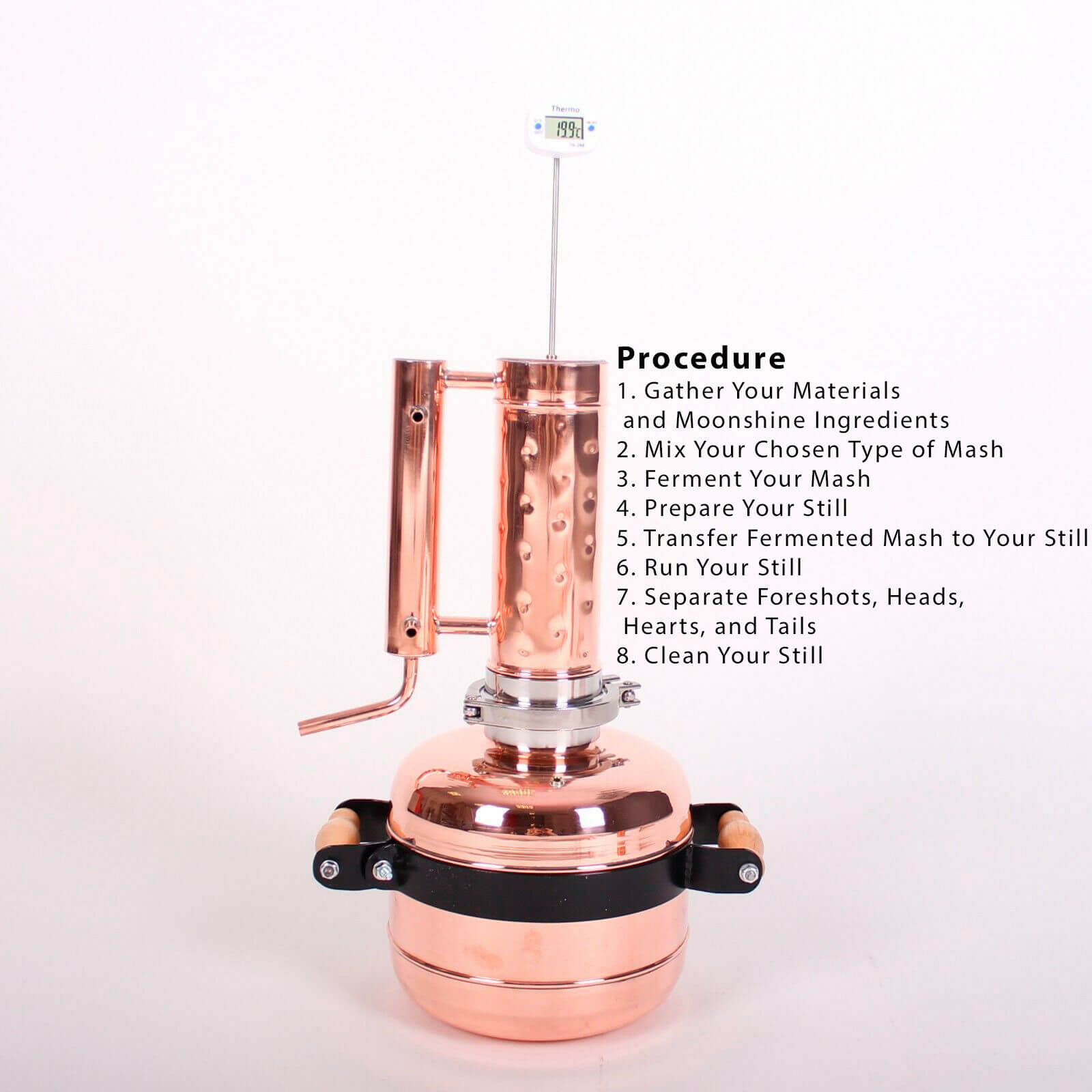 Copper moonshine still 1.3G (5L) [ pot still ] - Copper Pro