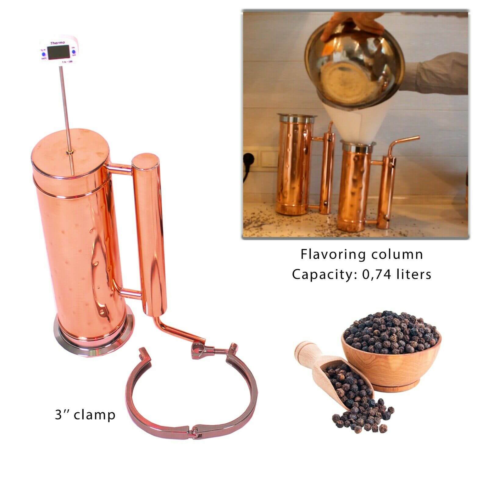 Copper moonshine still 1.3G (5L) [ pot still ] - Copper Pro