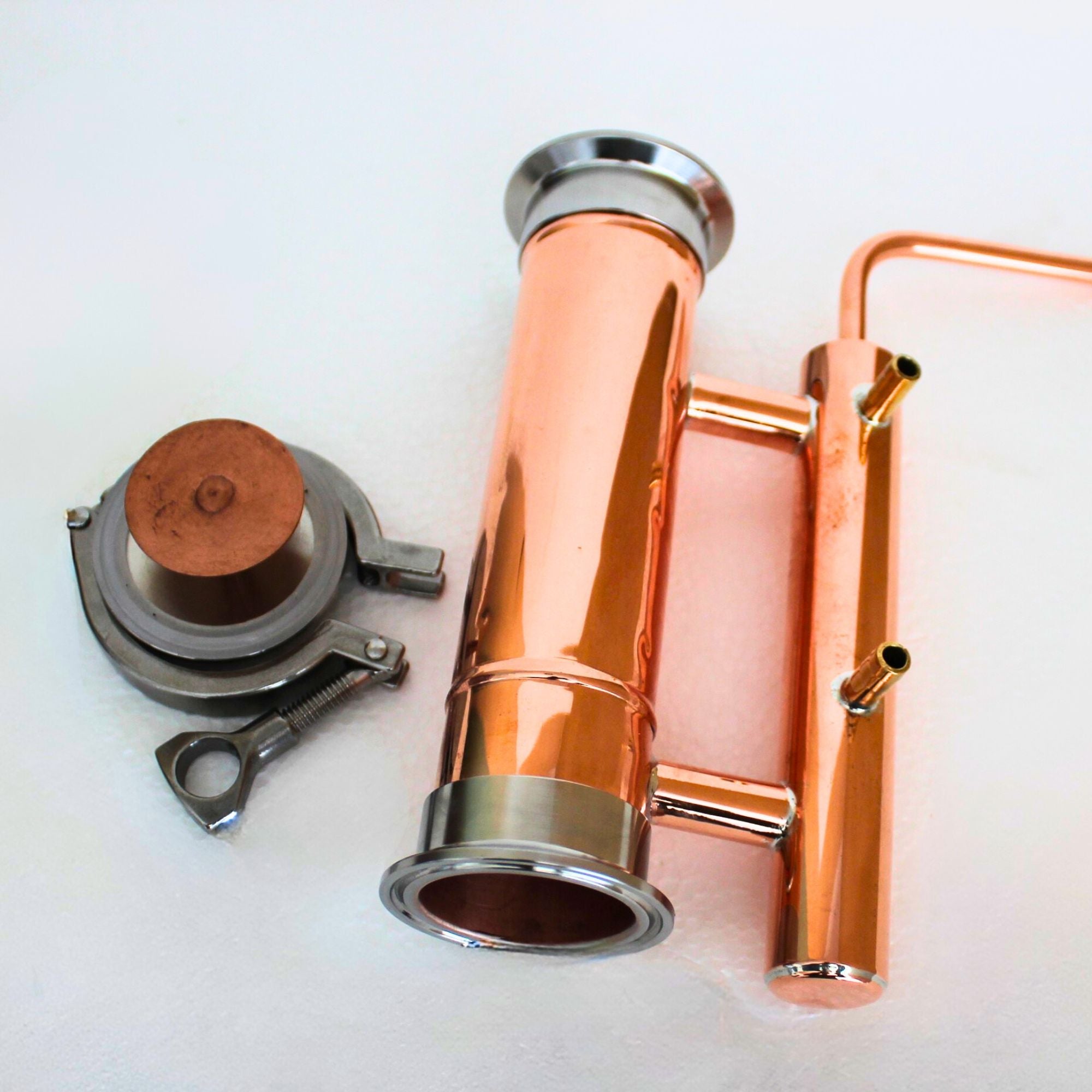 Copper Pot still 2.4 l with double clumped top - Copper Pro