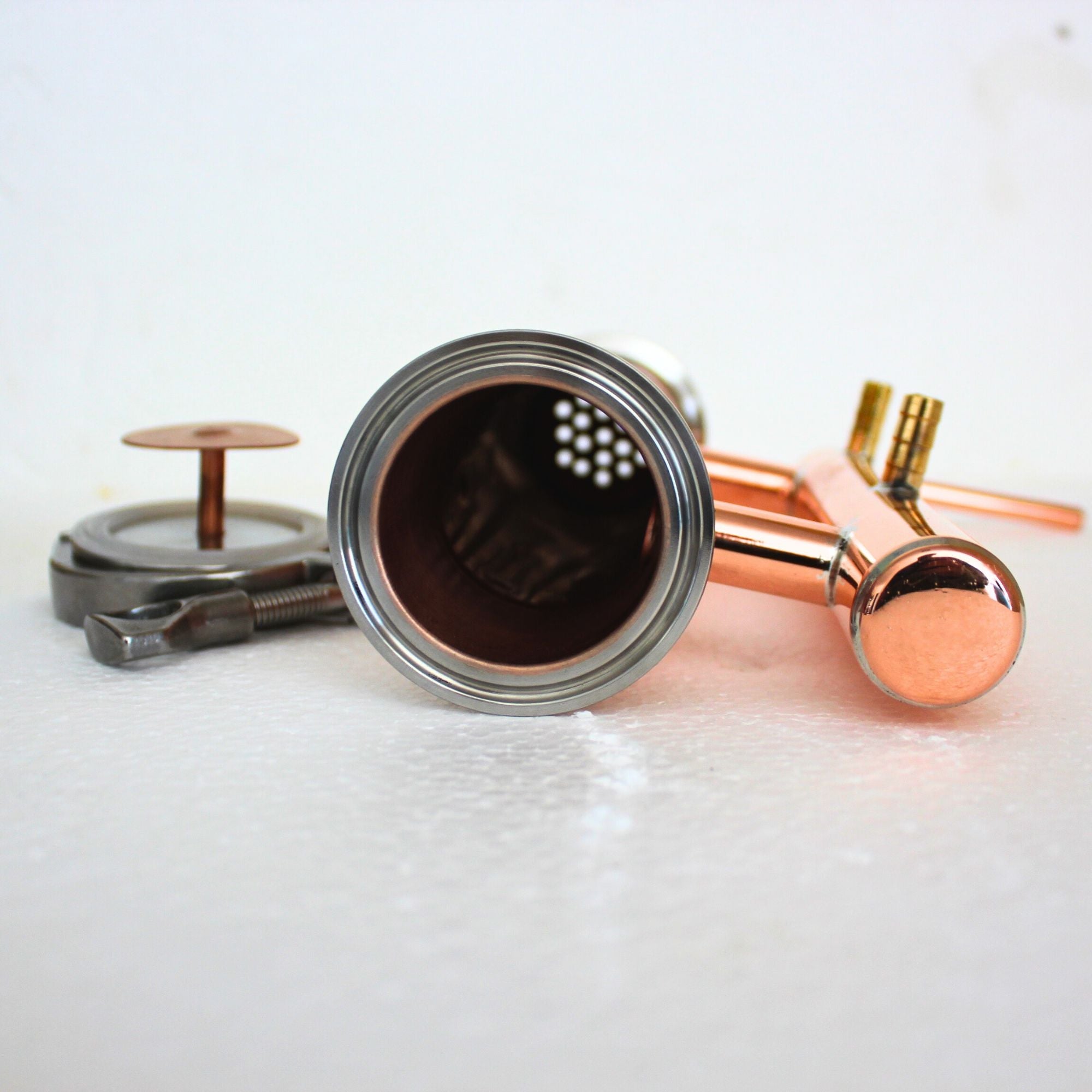 Copper Pot still 2.4 l with double clumped top - Copper Pro