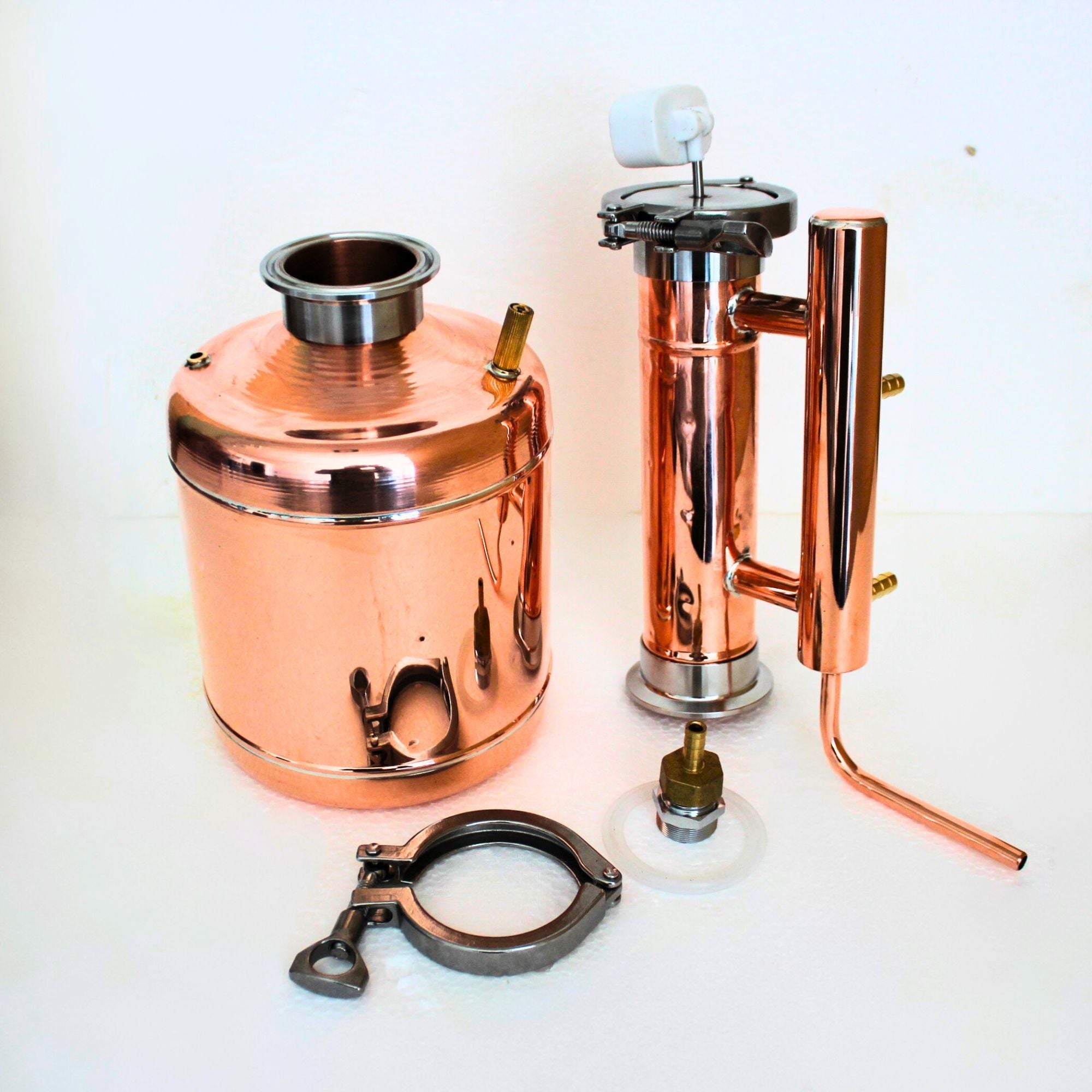 Copper Pot still 2.4 l with double clumped top - Copper Pro
