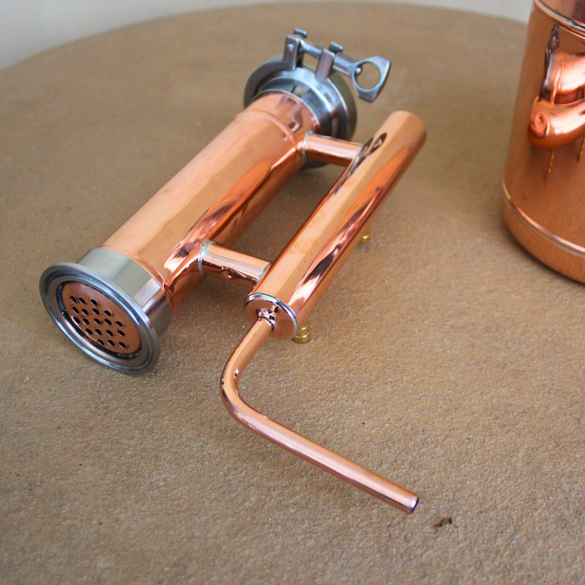 Copper Pot still 2.4 l with double clumped top - Copper Pro