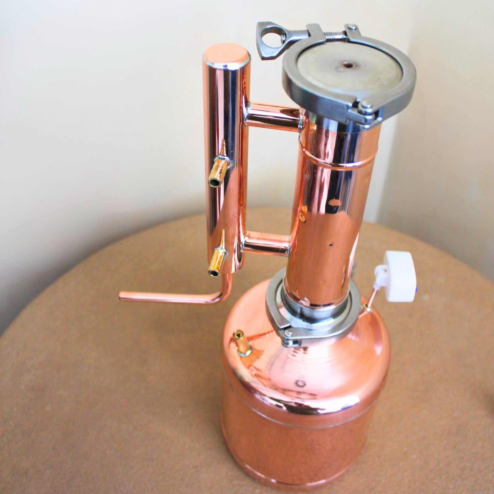 Copper Pot still 2.4 l with double clumped top - Copper Pro
