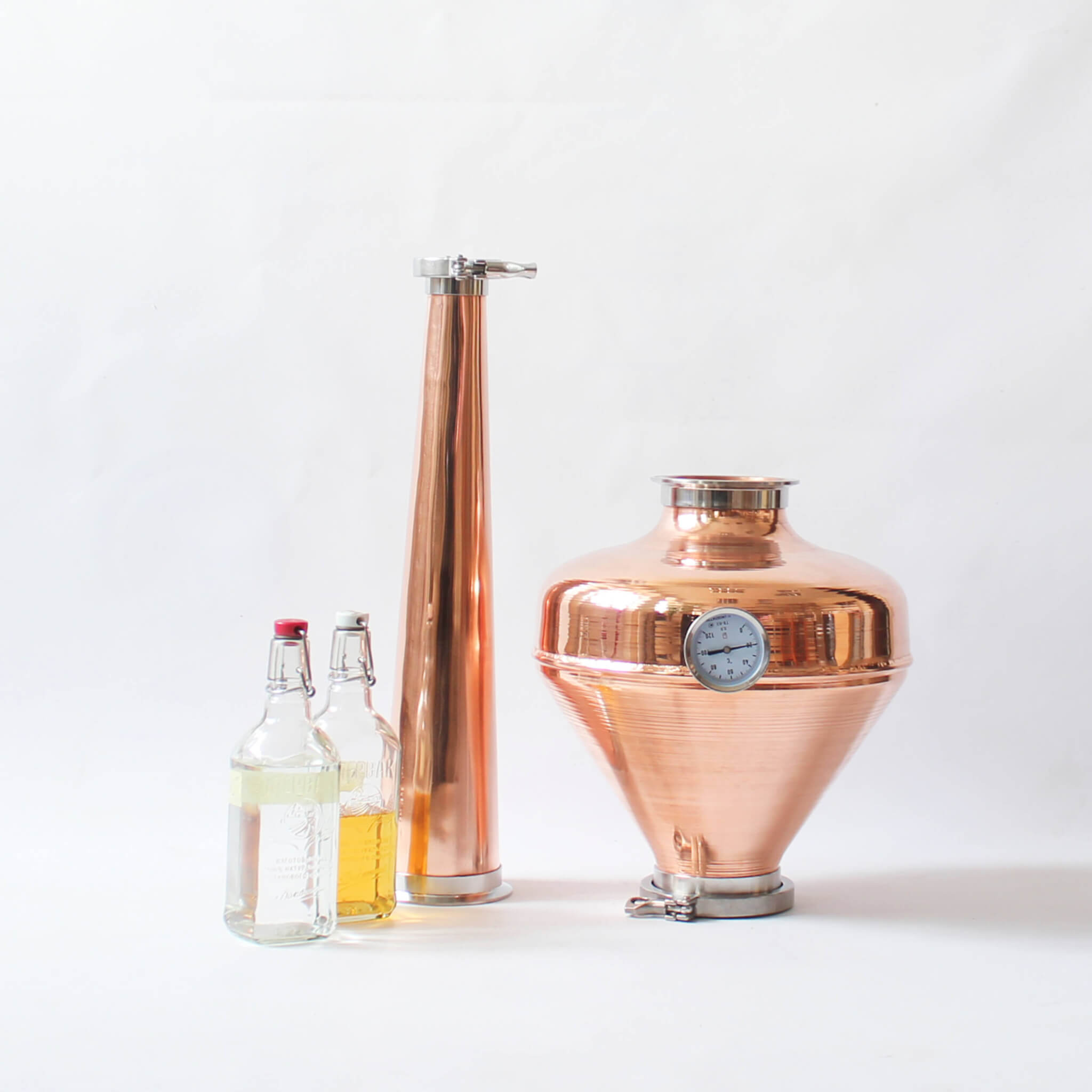 Copper whiskey helmet Column Onion Bulb 4" Flute still Moonshine Distiller set - Copper Pro