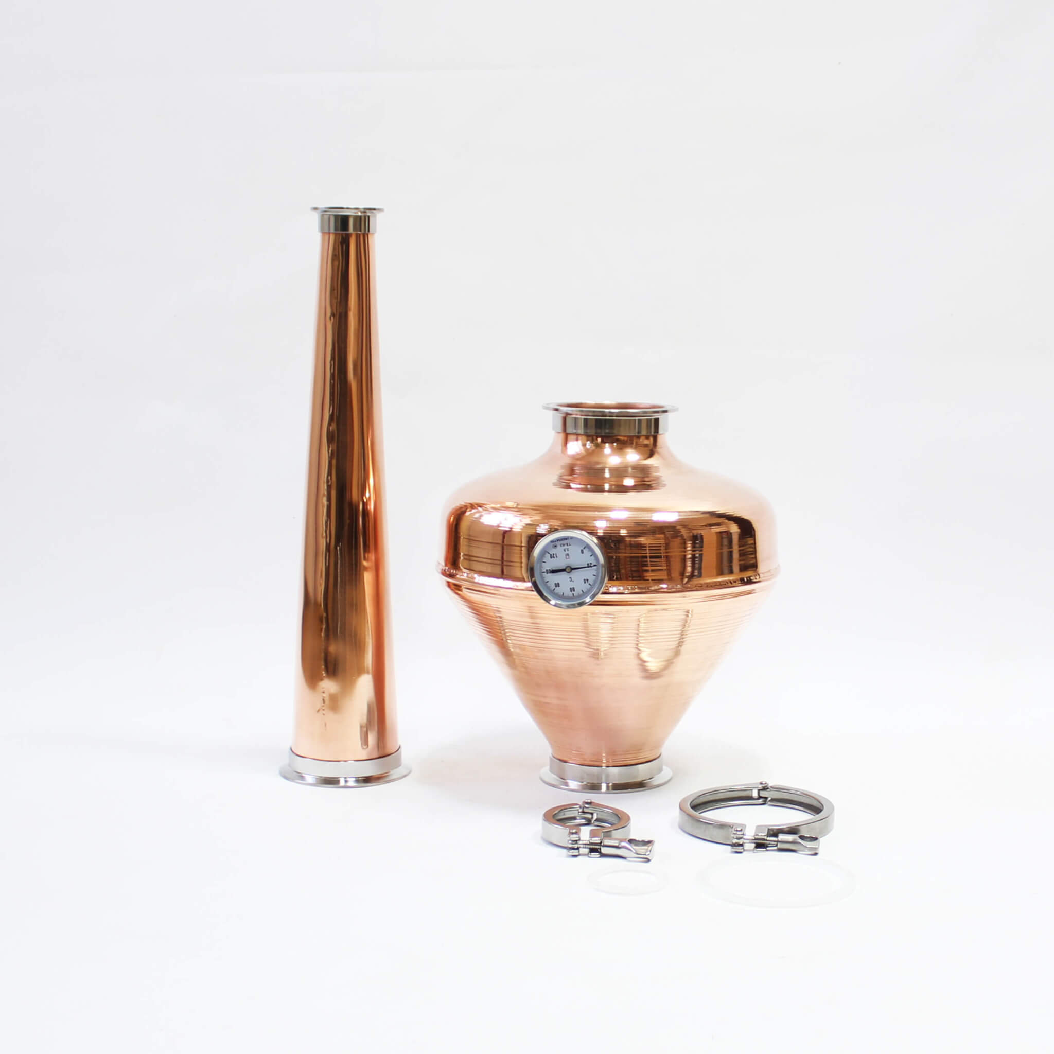 Copper whiskey helmet Column Onion Bulb 4" Flute still Moonshine Distiller set - Copper Pro