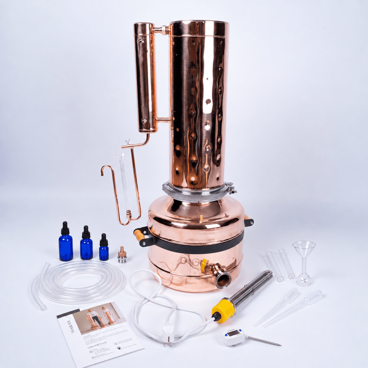 Electric Essential Oil Distiller 11.4Gal (43L) - Premium Kit - Copper Pro