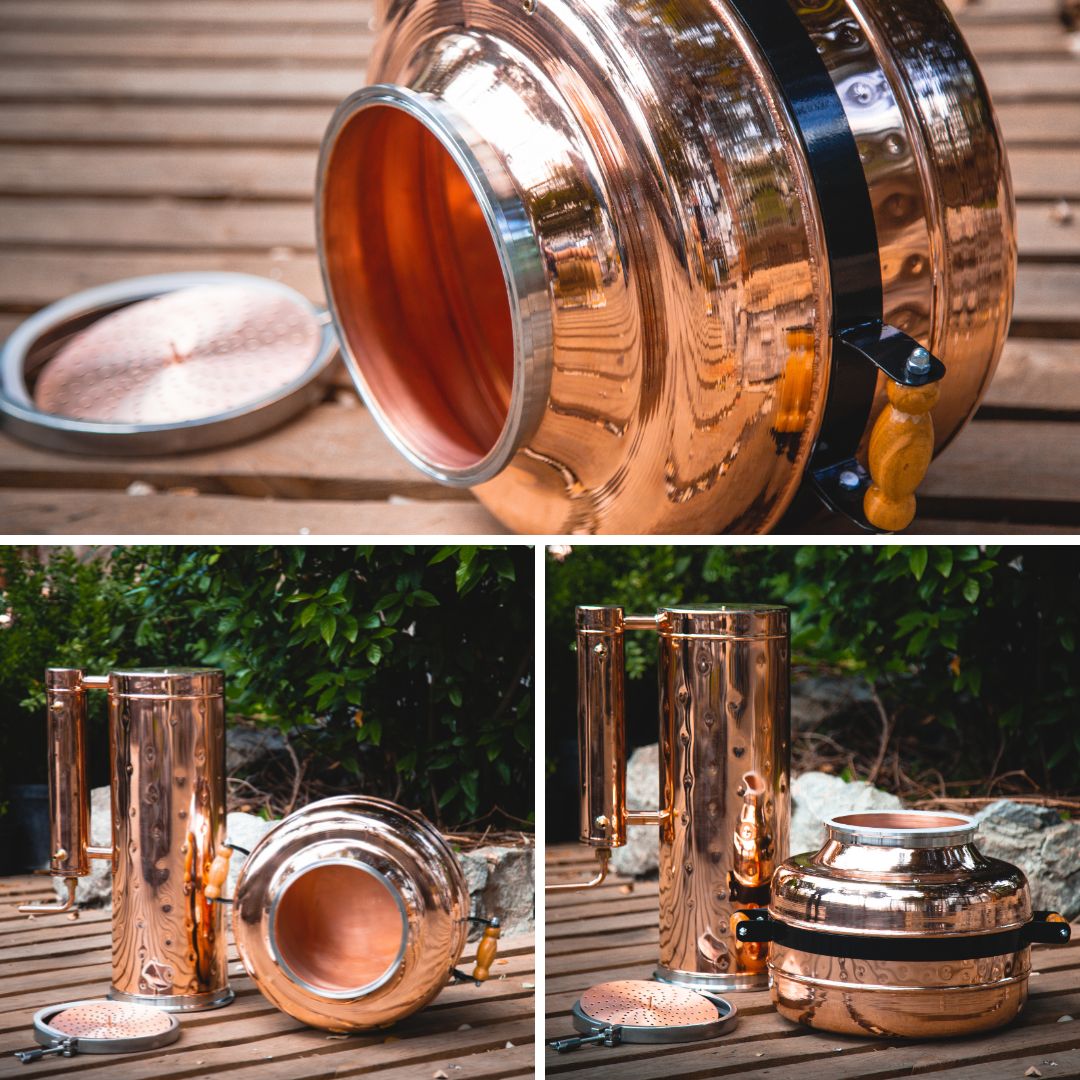 Electric Essential Oil Distiller 4G (15L) | column 1.2G(4.7L) - 2.2G(8.3L) - Copper Pro