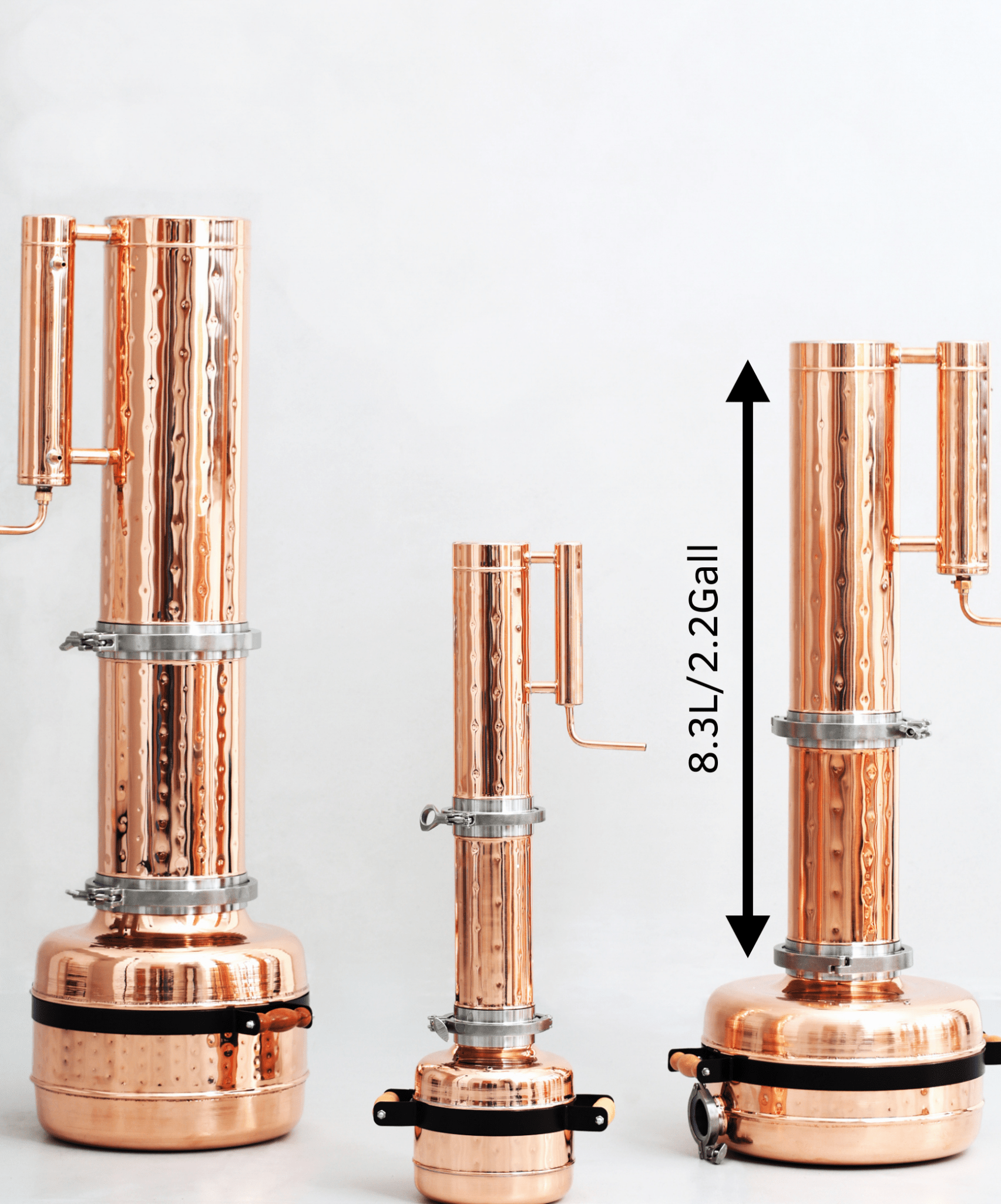 Electric Essential Oil Distiller 4G (15L) | column 1.2G(4.7L) - 2.2G(8.3L) - Copper Pro