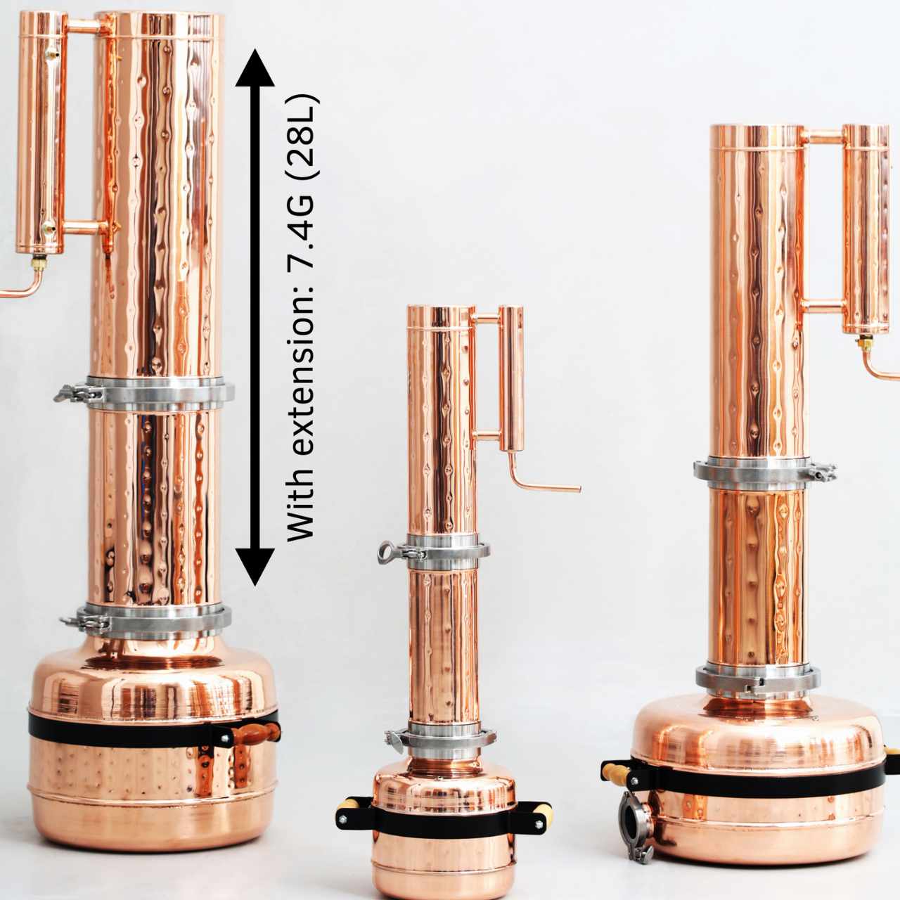 Electric Essential Oil Distiller 6.6G (25L) | column 4.8G (18L) - 7.4G (28L) Proffesional Kit - Copper Pro