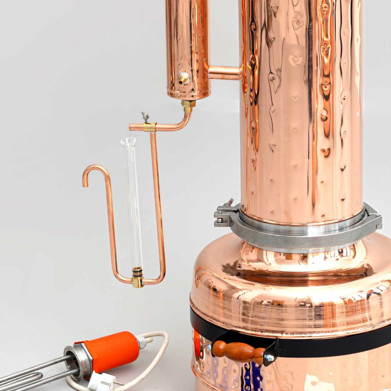 Electric Essential Oil Distiller 6.6G (25L) | column 4.8G (18L) - 7.4G (28L) Proffesional Kit - Copper Pro