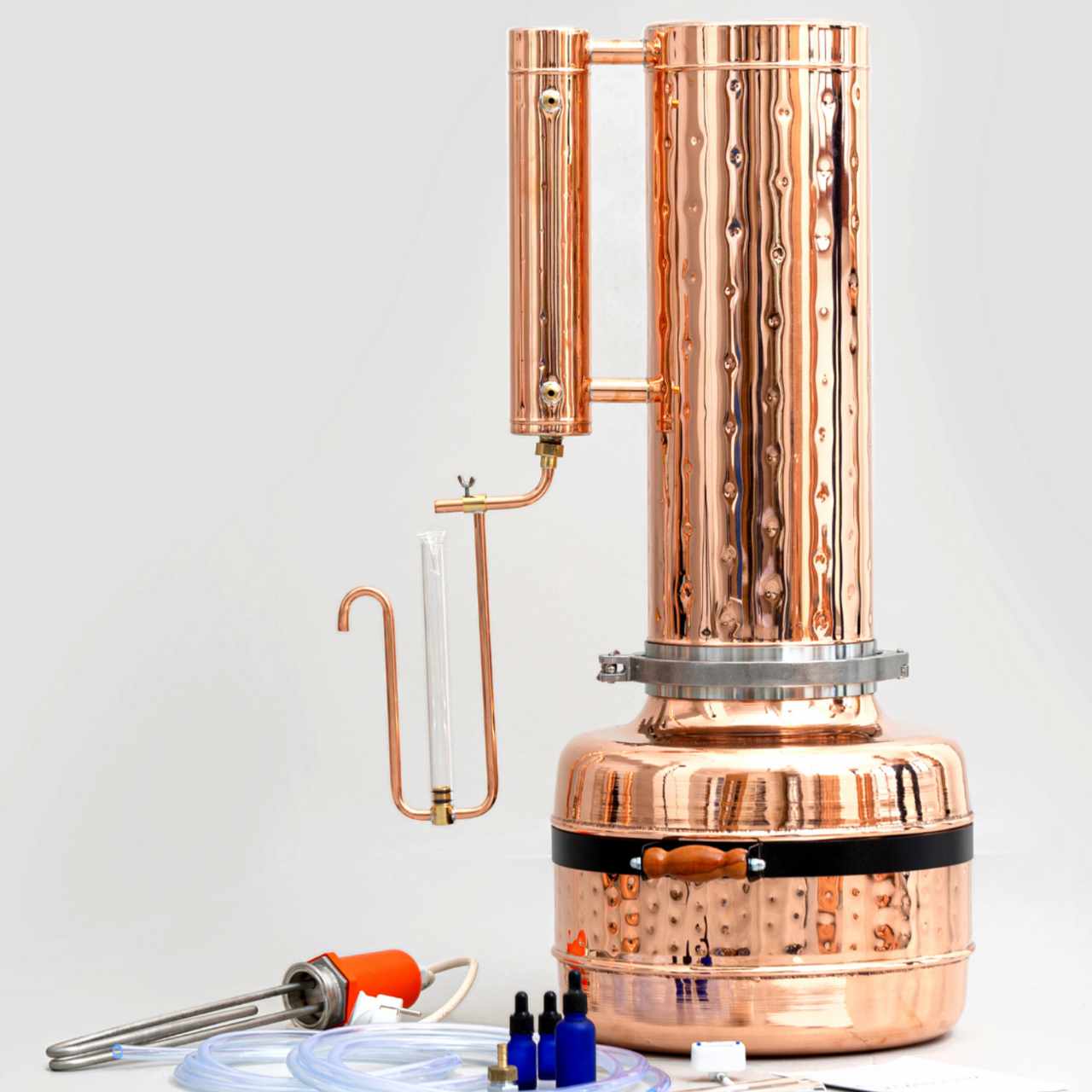 Electric Essential Oil Distiller 6.6G (25L) | column 4.8G (18L) - 7.4G (28L) Proffesional Kit - Copper Pro