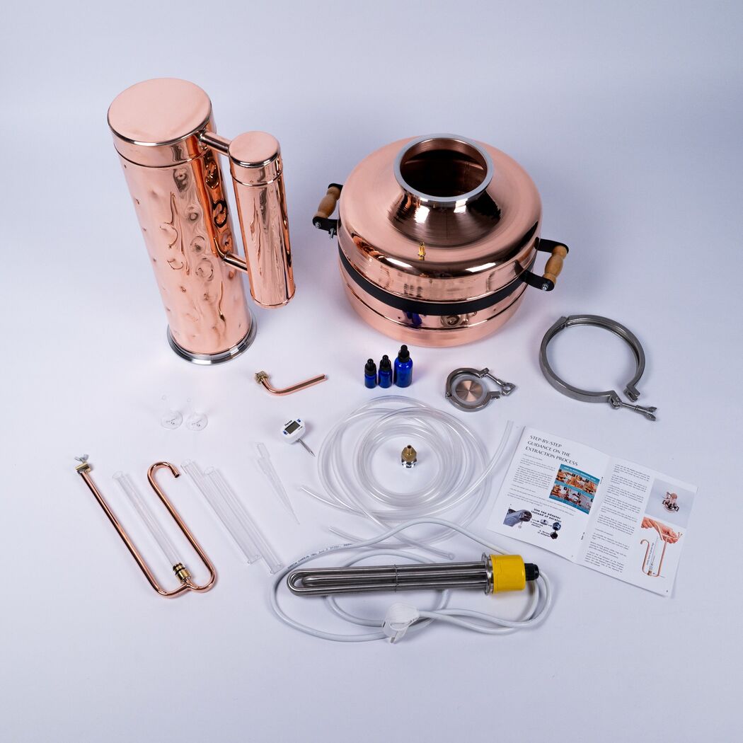 Electric Essential Oil Distiller 7,5Gal (28,5L) - Premium Kit - Copper Pro