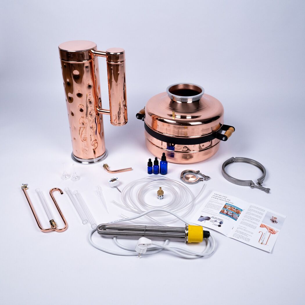 Electric Essential Oil Distiller 7,5Gal (28,5L) - Premium Kit - Copper Pro