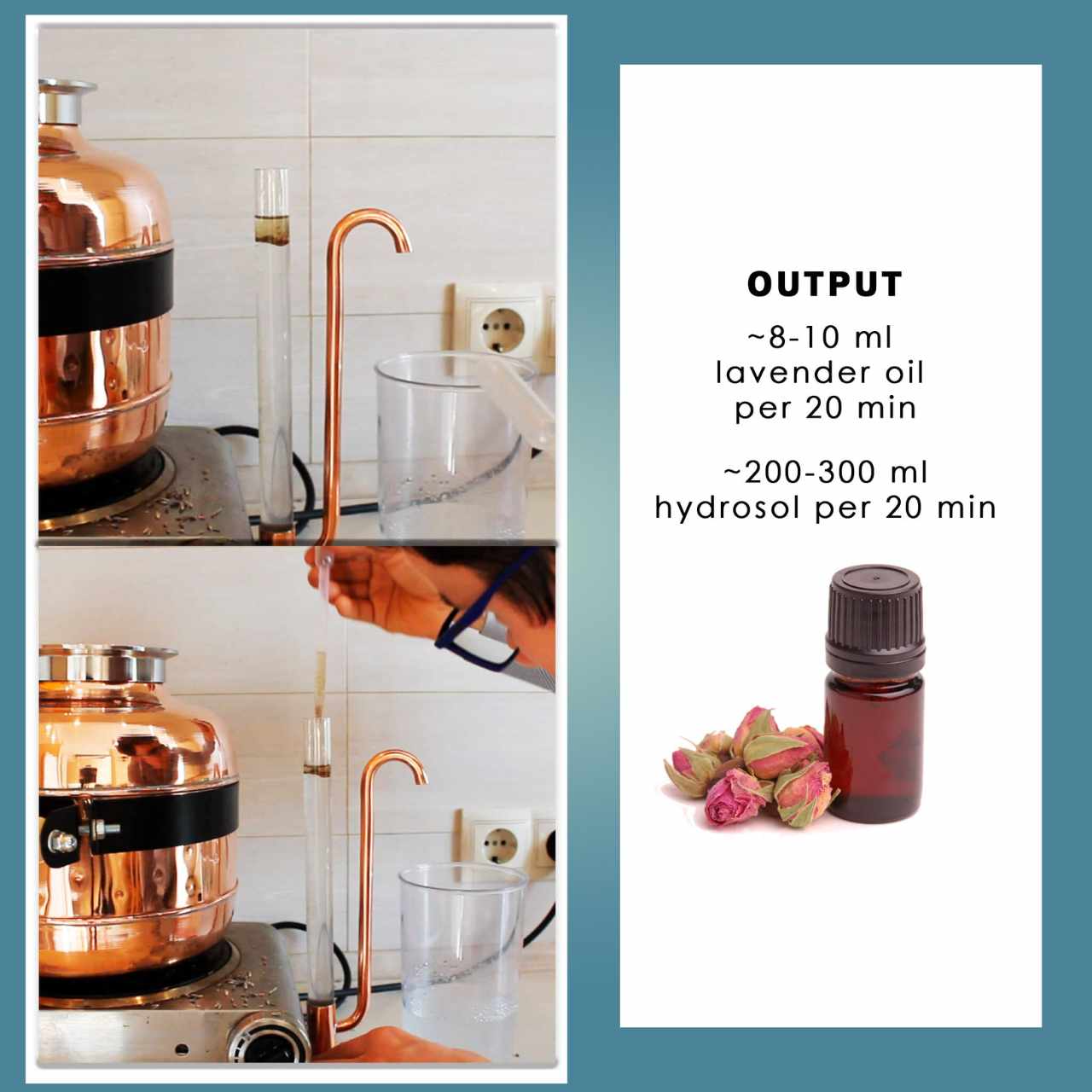 Essential Oil Distiller 1.3G (5L) | column 0.53G (2L) - Basic Kit - Copper Pro