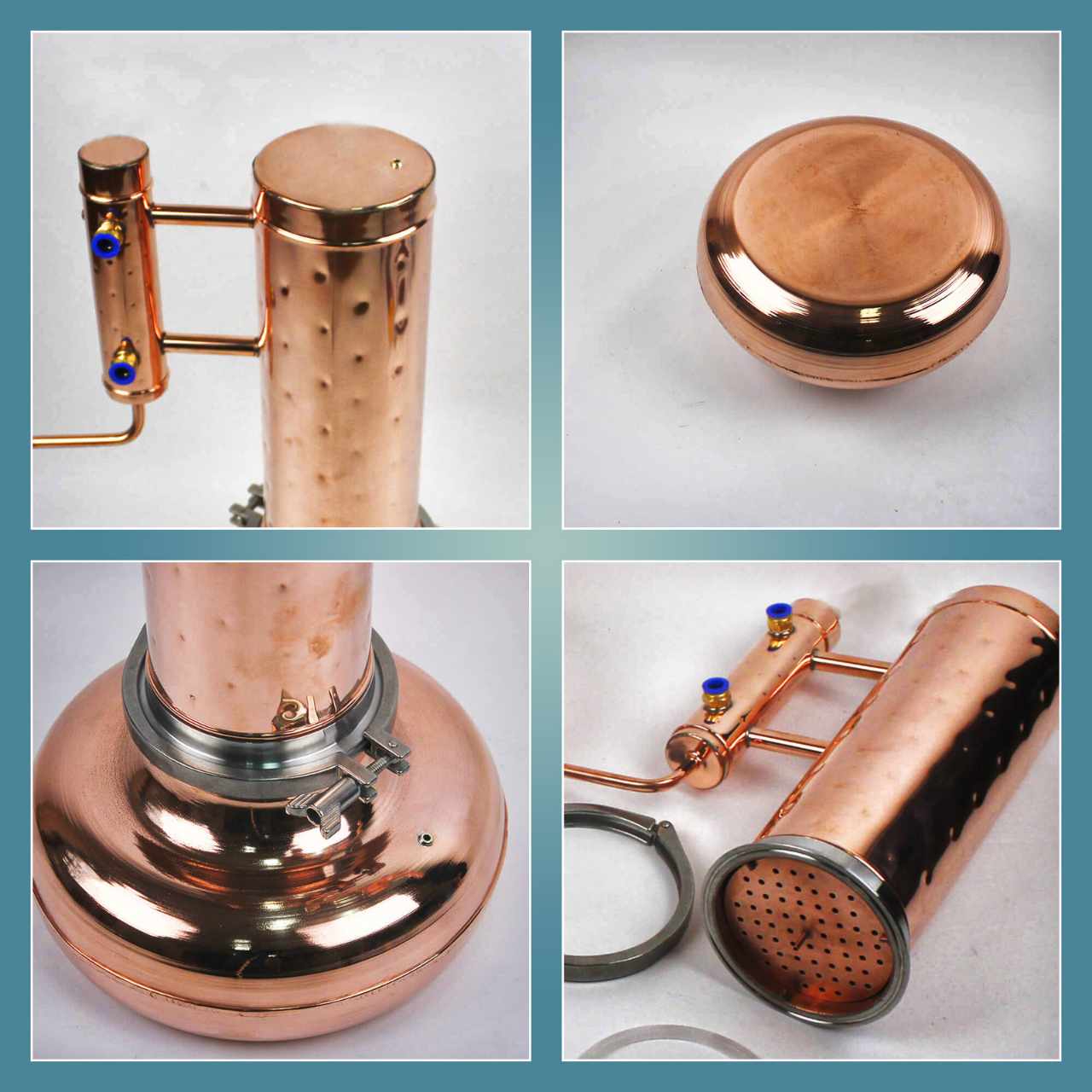 Essential Oil Distiller 2.1G (8L) | column 1.1G (4L) - Professional Kit - Copper Pro