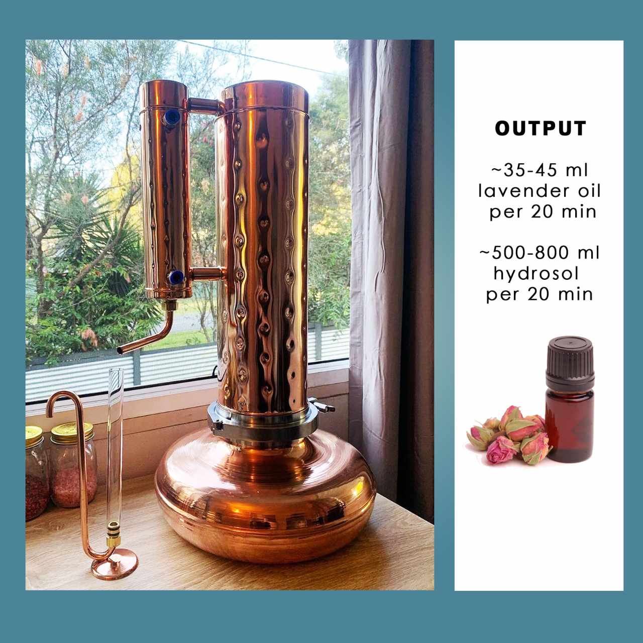 Essential Oil Distiller 2.1G (8L) | column 1.1G (4L) - Professional Kit - Copper Pro