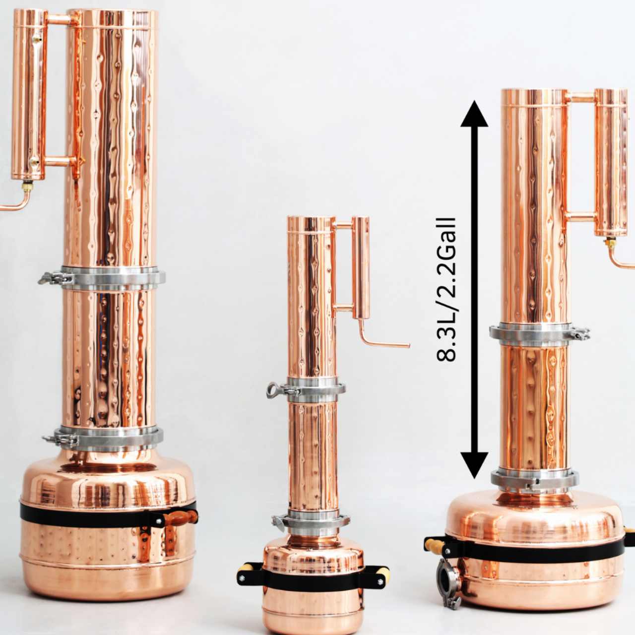 Essential Oil Distiller 4G (15L) | column 1.2G(4.7L) - 2.2G(8.3L) Proffesional Kit - Copper Pro