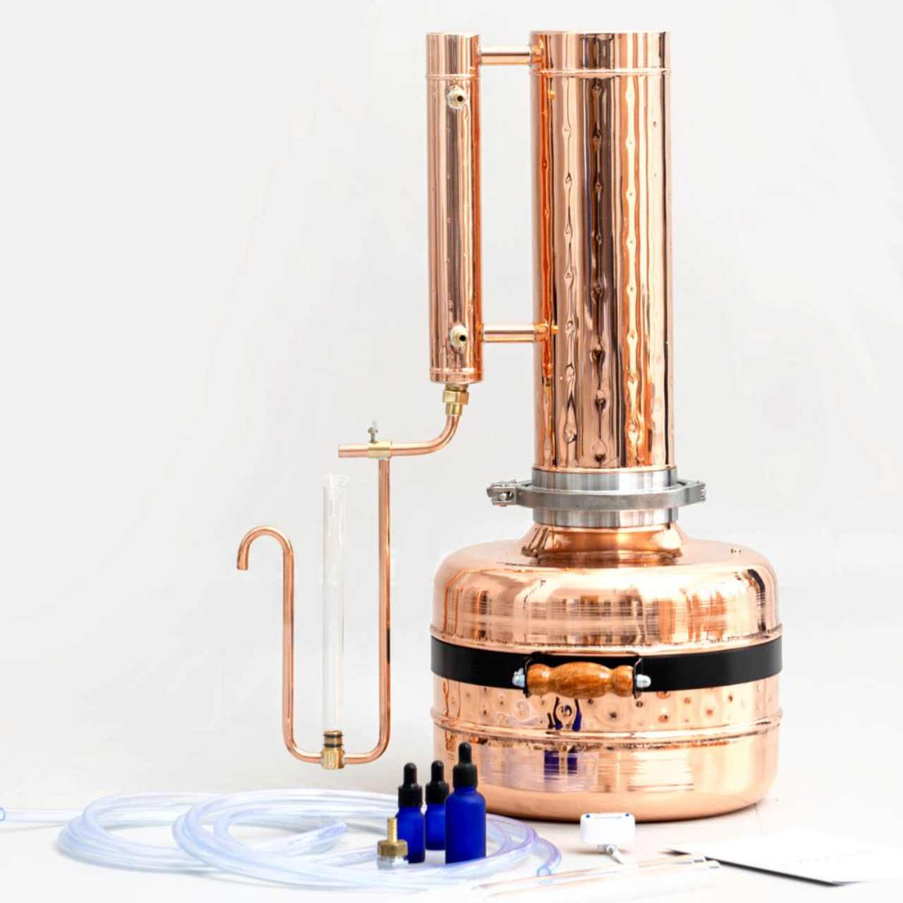 Essential Oil Distiller 4G (15L) | column 1.2G(4.7L) - 2.2G(8.3L) Proffesional Kit - Copper Pro