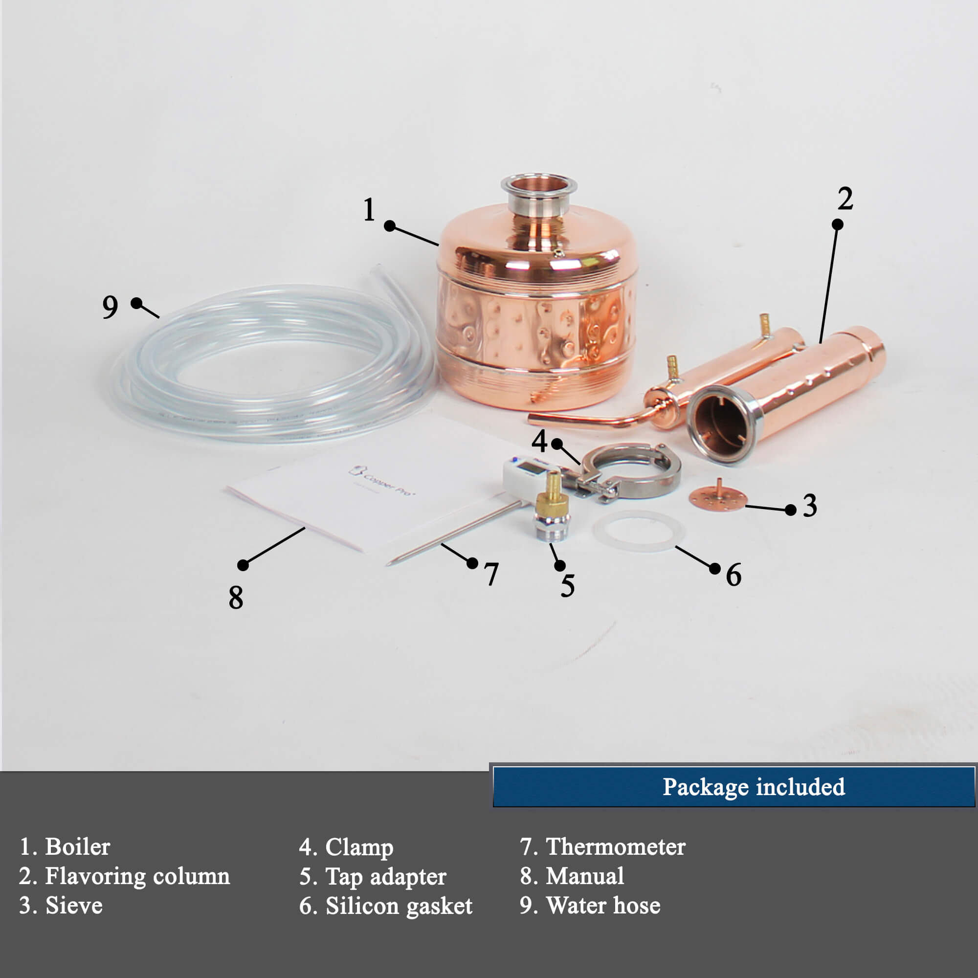 Stove top copper still 3l product included